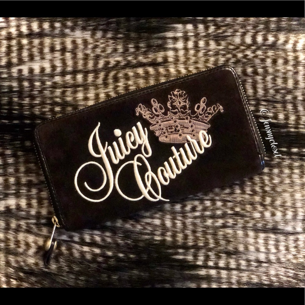 Juicy Couture Velvet Brown Vintage Crown Wallet